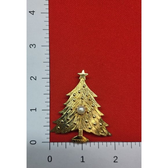 Christmas Pins Brooches Set of 4 Christmas Tree Angel Pearl Wreath Ornament - Picture 10 of 12